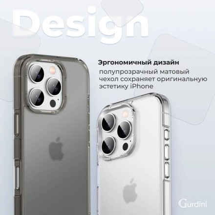 Чехол накладка для iPhone 16 Pro Gurdini Alba Series Protective (серый)