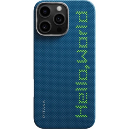 Чехол для iPhone 16 Pro Pitaka Tactile Woven Case (Hello World)
