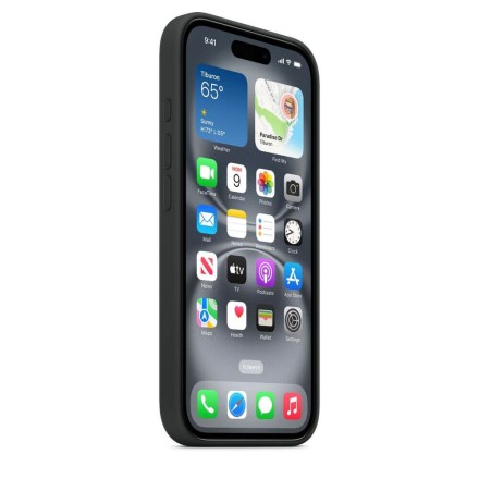 Чехол накладка для iPhone 16 Silicone Case with MagSafe Black